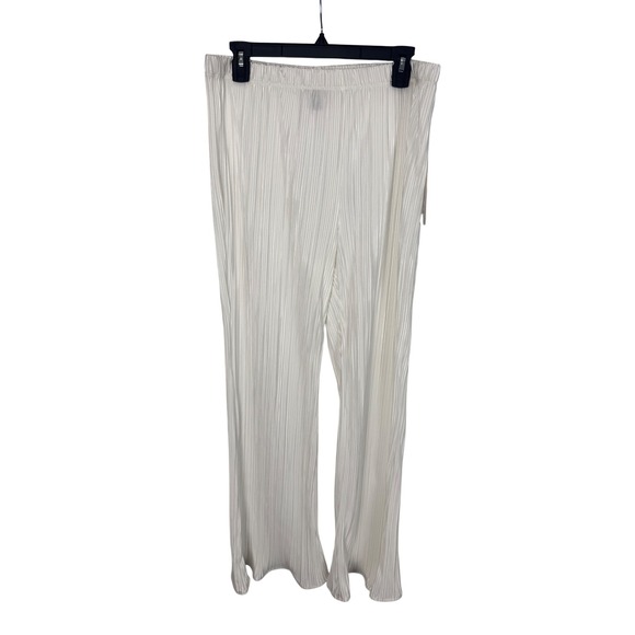 Aqua White‎ Pleated Wide Leg Palazzo Pants Womens XL Extra Large Flowy - Picture 6 of 12